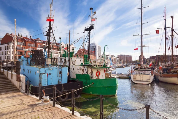 Motlawa River Gdansk eski kasaba liman — Stok fotoğraf