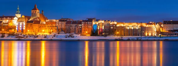 Vintern scenery grudziadz på floden Wisła — Stockfoto