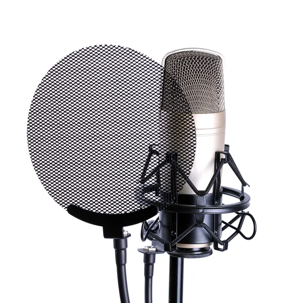 Microphone isolated on white — Stock Photo, Image