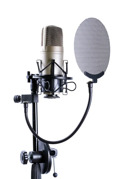 Microphone isolated on white — Stock Photo, Image