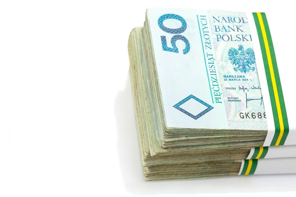 Stack of polish zloty — Stock Photo, Image