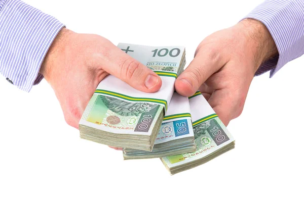 Bargeld in der Hand als Darlehenssymbol — Stockfoto