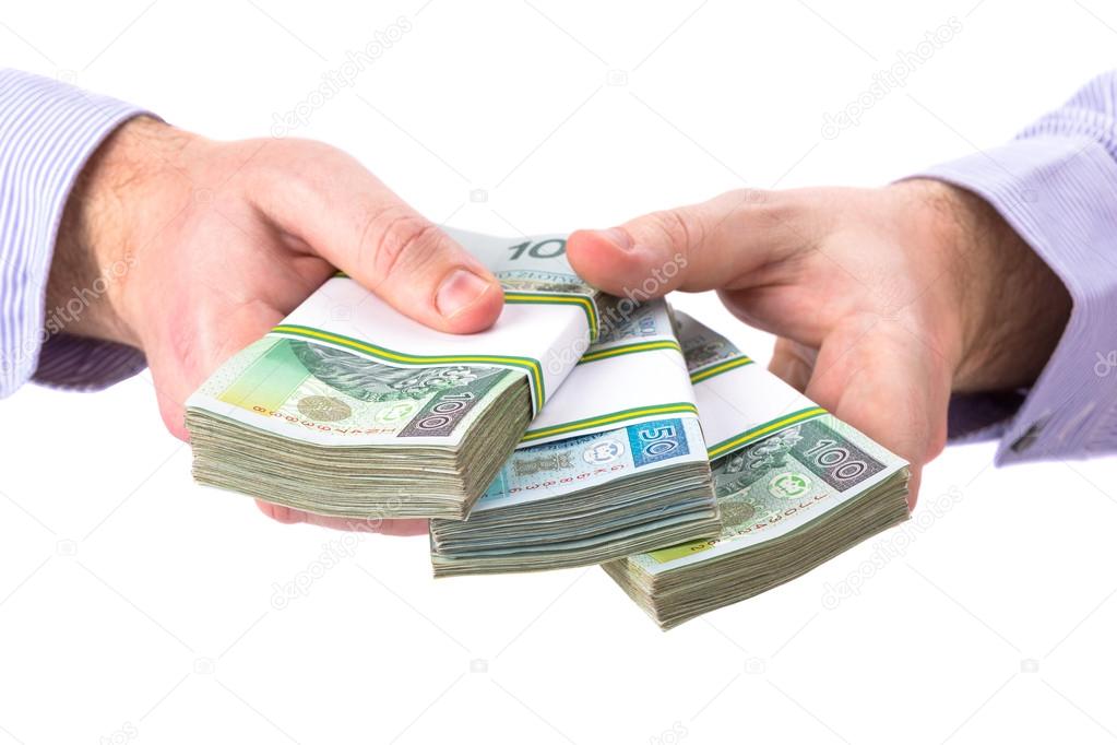 Cash in hand as a loan symbol