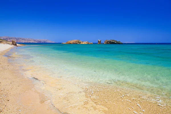 Playa Vai con laguna azul en Creta —  Fotos de Stock