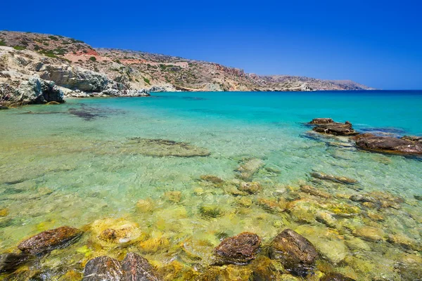 Vai beach with blue lagoon on Crete — Stock Photo, Image