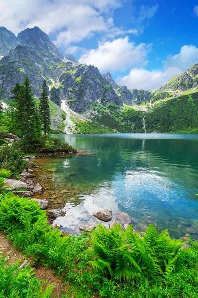 Oog van de zee meer in Tatra bergen — Stockfoto