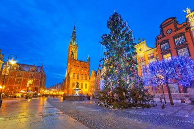 Eski kasaba gdansk Noel ağacı