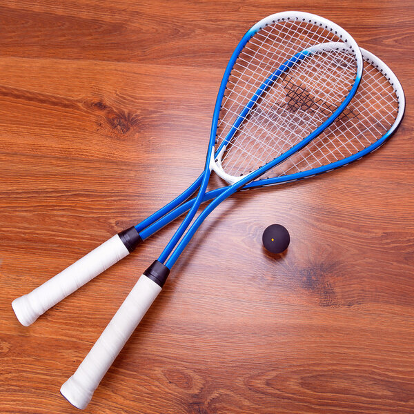 Squash rackets and ball