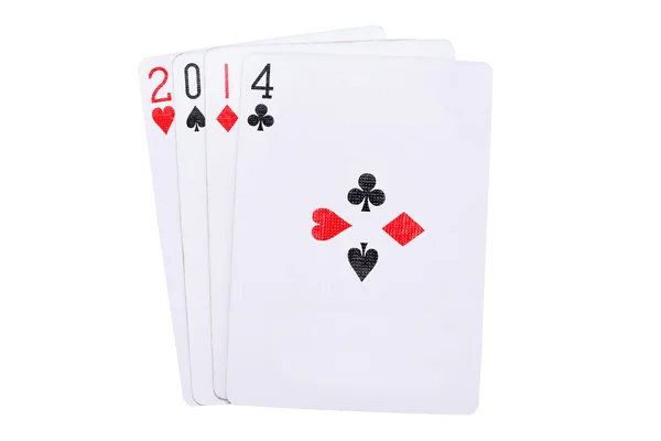 Lucky year 2014 in cards — Stock Photo, Image