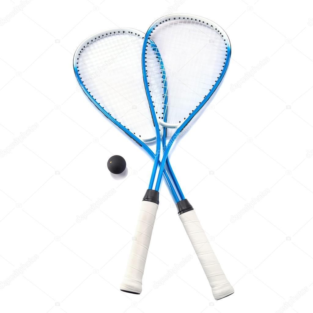 Squash rackets over white
