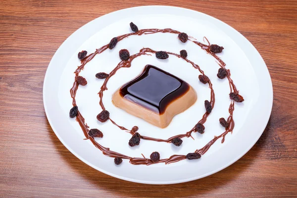 Coffee panna cotta dessert — Stock Photo, Image