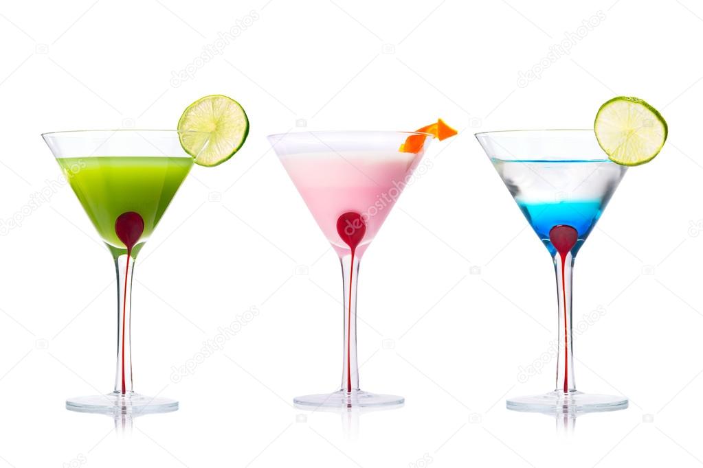 Selection of Martini cocktails