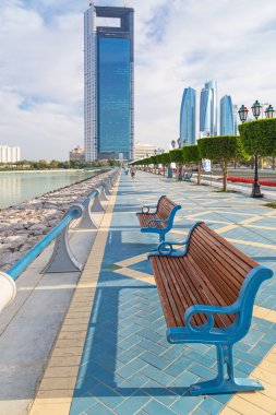 Promenade at Persian Gulf in Abu Dhabi clipart
