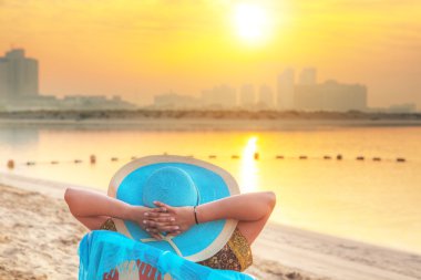 zon vakantie op het strand van Perzische Golf