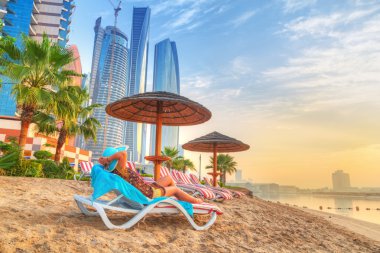 zon vakantie op het strand van Perzische Golf