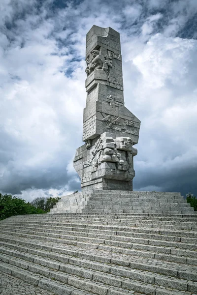 Westerplatte Monument in memory of the Polish defenders — Stock Photo, Image