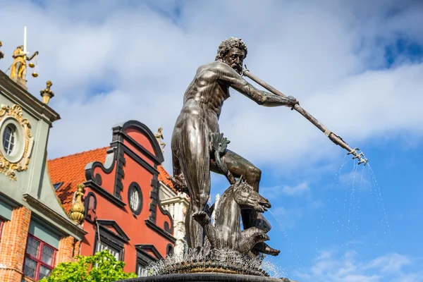 Fontaine Neptune célèbre à Gdansk — Photo