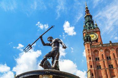 Famous Neptune fountain, the symbol of Gdansk clipart