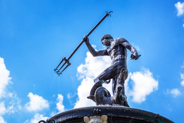 Famous Neptune fountain, the symbol of Gdansk — Stock Photo, Image