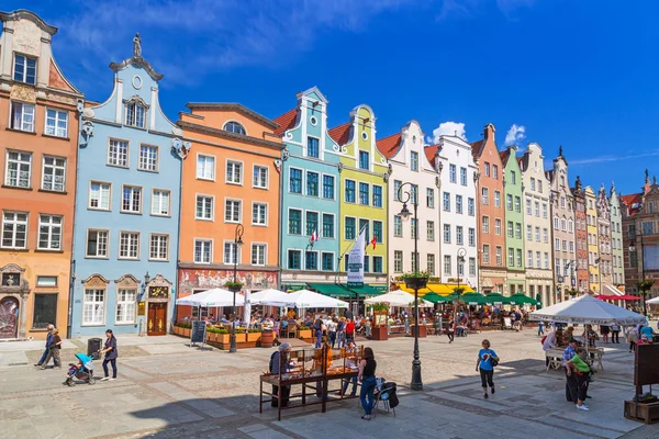 Gdansk uzun sokağın mimarisi — Stok fotoğraf