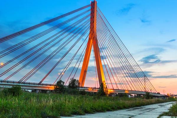 Kabel stannade bridge i gdansk — Stockfoto