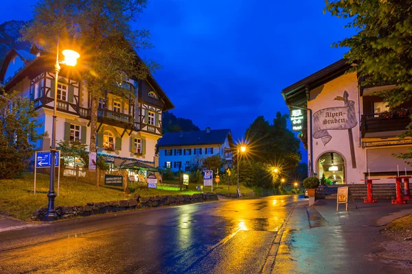 Arquitectura bávara del pueblo de Hohenschwangau, Alemania — Foto de Stock