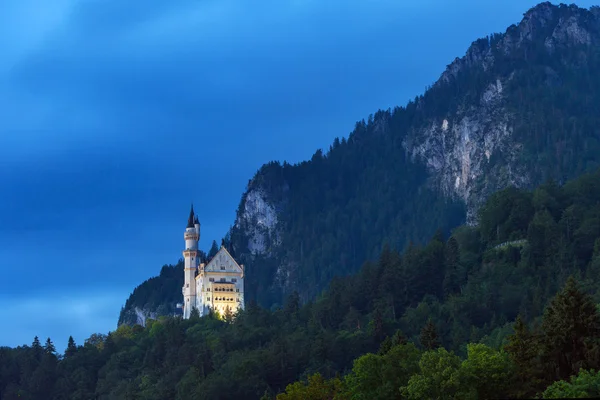 Castelo de Neuschwanstein à noite — Fotografia de Stock