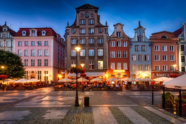 Gdaňsk Polsko Září 2021 Krásná Architektura Dlouhého Trhu Gdaňsku Venkovními — Stock fotografie