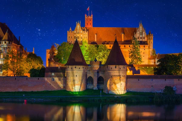 Malbork Castle Teutonic Order Night Poland — Stock Photo, Image