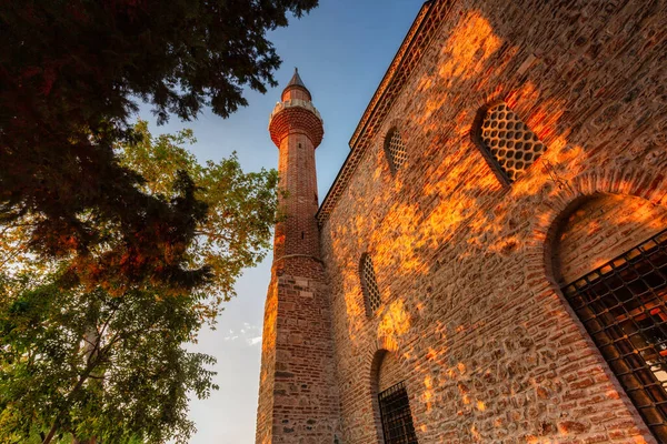 Architettura Della Moschea Nel Castello Alanya Tramonto Turchia — Foto Stock