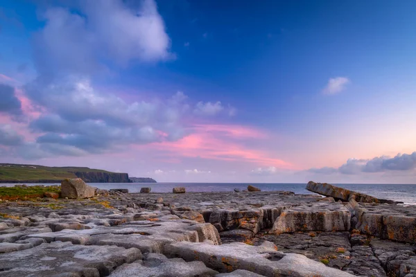 Niesamowite Wybrzeże Doolin Przed Wschodem Słońca Hrabstwie Clare Irlandia — Zdjęcie stockowe