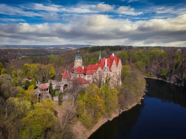 Prachtige Czocha Castle Sunny Day Polen — Stockfoto