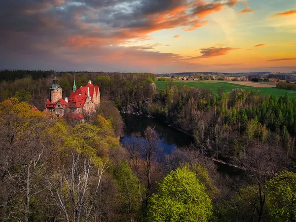 Beautiful Czocha Castle Sunset Poland — Stock Photo, Image