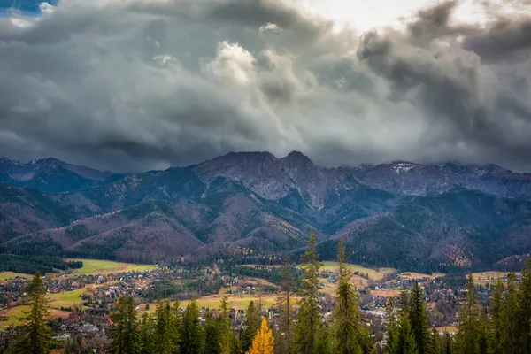 Tatra Βουνά Τοπίο Από Την Κορυφή Της Gubalowka Zakopane Πολωνία — Φωτογραφία Αρχείου