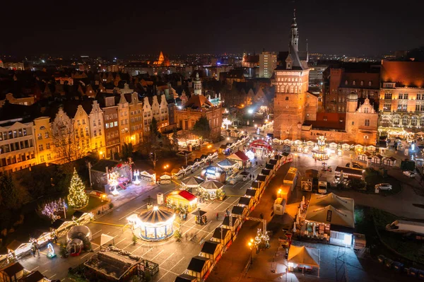 Gdansk Polonia Noviembre 2021 Hermosa Feria Navidad Casco Antiguo Gdansk — Foto de Stock