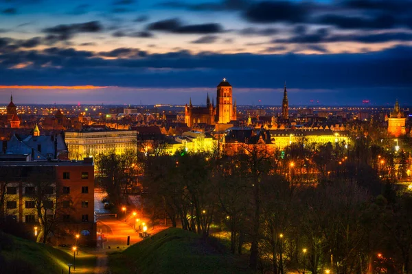 Hermosa Arquitectura Del Casco Antiguo Gdansk Amanecer Polonia —  Fotos de Stock