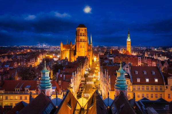 Beautiful Architecture Old Town Gdansk Dusk Poland — Stock Photo, Image