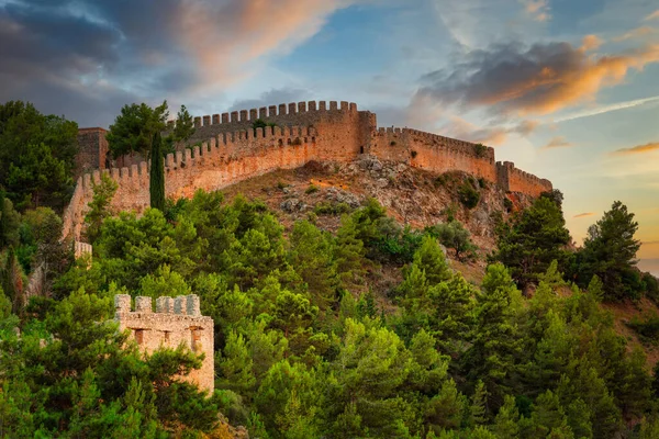Scenery Alanya Castle Walls Sunset Turkey — Stock Photo, Image