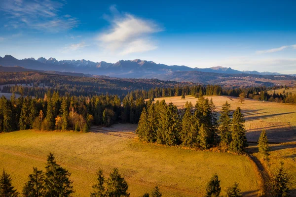 Beau Lever Soleil Sur Les Montagnes Tatra Passage Sur Lapszanka — Photo