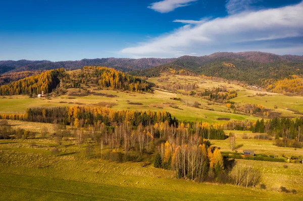 Όμορφο Τοπίο Pieniny Βουνά Φθινοπωρινά Χρώματα Πολωνία — Φωτογραφία Αρχείου