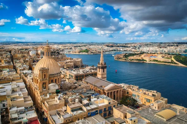 Όμορφη Αρχιτεκτονική Στη Βαλέτα Πρωτεύουσα Της Μάλτας — Φωτογραφία Αρχείου