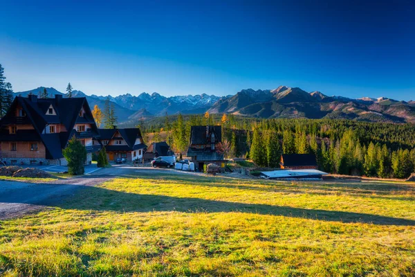 Krásná Krajina Polských Tatranských Hor Podzimních Barvách — Stock fotografie