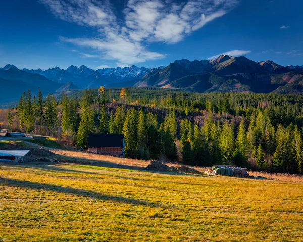 Bela Paisagem Das Montanhas Tatra Polonesas Cores Outonais — Fotografia de Stock