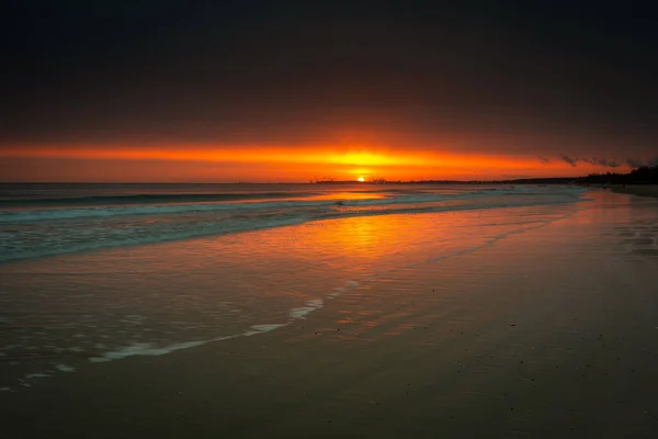 Prachtige Zonsopgang Het Baltische Zee Strand Sopot Polen — Stockfoto