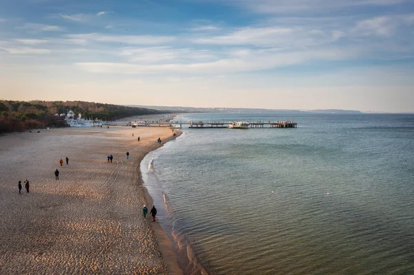 ブリズノの桟橋とグダニスクのバルト海のビーチ ポーランド — ストック写真