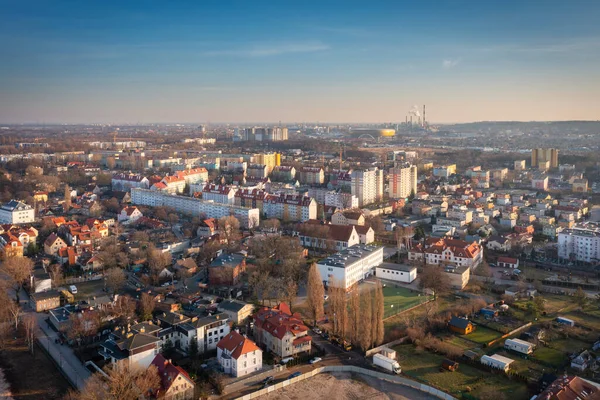 Budovy Brzezně Při Západu Slunce Gdaňsk Polsko — Stock fotografie