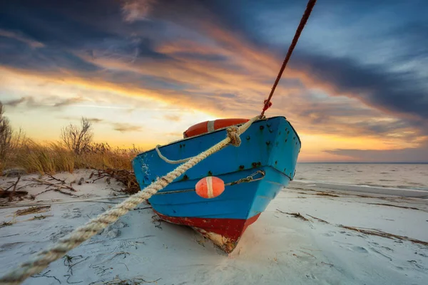 Plaja Frumoasă Mării Baltice Apusul Soarelui Kuznica Peninsula Hel Polonia — Fotografie, imagine de stoc