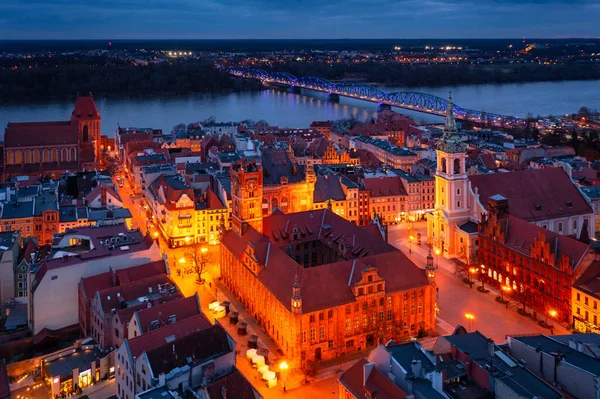 Arquitetura Cidade Velha Torun Entardecer Polônia — Fotografia de Stock