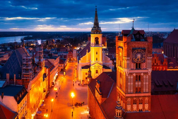 Arquitetura Cidade Velha Torun Entardecer Polônia — Fotografia de Stock