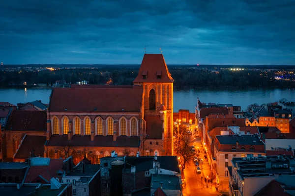 Arquitetura Cidade Velha Torun Entardecer Polônia — Fotografia de Stock